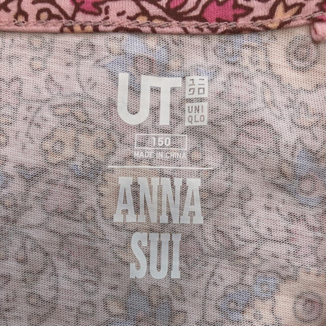 UNIQLO(ユニクロ)の値下げ‼️未使用品💋UNIQLO✖️ANNA SUI Tシャツワンピ キッズ/ベビー/マタニティのキッズ服女の子用(90cm~)(ワンピース)の商品写真