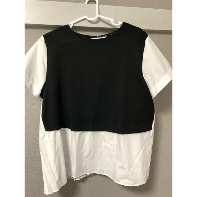 ZARA(ザラ)のZARA ドッキング　ブラウス　ポプリン　ブラウス レディースのトップス(シャツ/ブラウス(半袖/袖なし))の商品写真