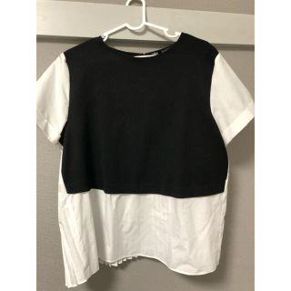 ザラ(ZARA)のZARA ドッキング　ブラウス　ポプリン　ブラウス(シャツ/ブラウス(半袖/袖なし))