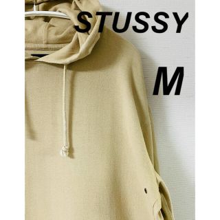 ステューシー(STUSSY)の[古着]STUSSY パーカー　ロゴ　ベージュ　メンズ　M(パーカー)