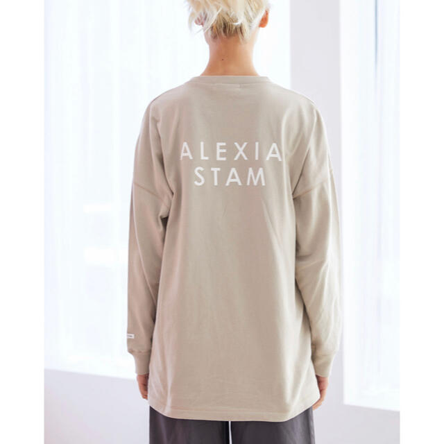 Back Logo Long Sleeve Tee Greige