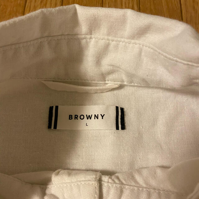 BROWNY(ブラウニー)の綿麻白シャツ メンズのトップス(シャツ)の商品写真