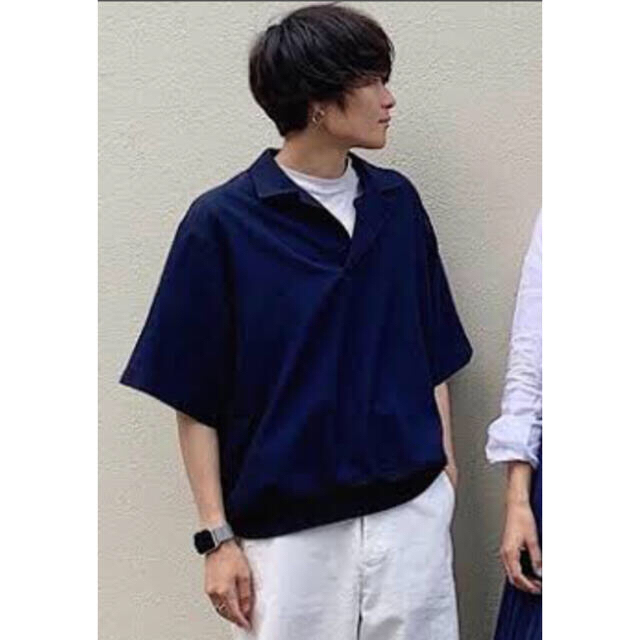 SUNSEA(サンシー)のSUNSEA  SNM blue  POLO ネイビー　サイズ3 メンズのトップス(ポロシャツ)の商品写真