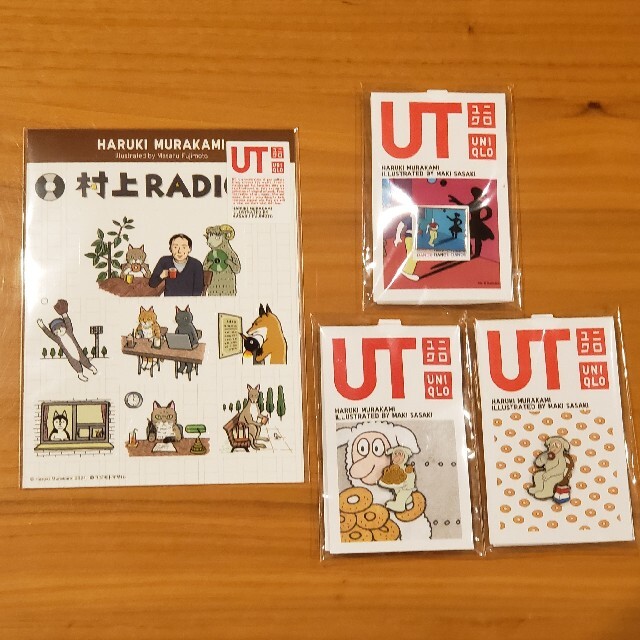 UNIQLO(ユニクロ)の村上春樹　ユニクロUT ピンズ ステッカー　4点セット その他のその他(その他)の商品写真