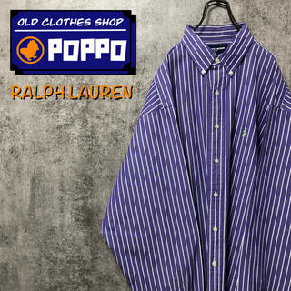ラルフローレン(Ralph Lauren)のラルフローレンゴルフ☆ワンポイント刺繍ロゴビッグペンシルストライプシャツ 90s(シャツ)