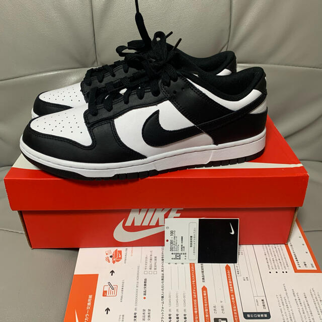 NIKE DUNK LOW WHITE BLACK レトロ　スニーカーメンズ