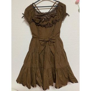 アンジェリックプリティー(Angelic Pretty)のラクマ限定値下　angelic pretty 茶色　ブラウン　JSK ロリータ　(ひざ丈ワンピース)