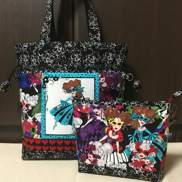 バッグ専用　キルティングトート&ポーチ　ハンドメイド　ロラライハリス