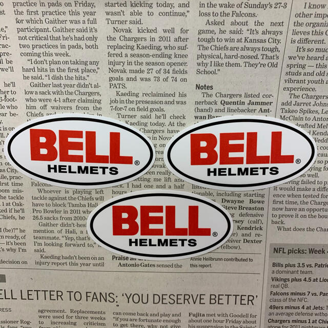 BELL HELMETS 　ベル　ヘルメット　ステッカー 3枚セット　デカール　 自動車/バイクの自動車(車外アクセサリ)の商品写真
