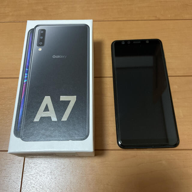 美品 Galaxy A7 ブルー 64GB SIMフリー アダプター ケース付
