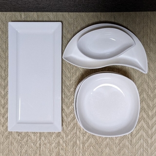 白い 食器 お皿 長角皿 大同 12枚セット(食器)