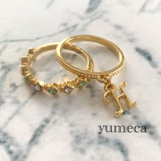 華奢イニシャルとスワロ2連リング💍(リング(指輪))