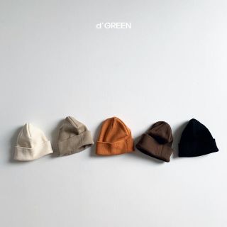 韓国子供服　cotton beanie コットンビーニー　ブラック(帽子)