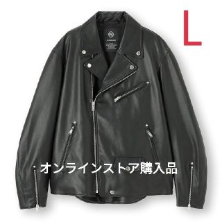 ジーユー(GU)のGU undercover アンダーカバー フェイクレザージャケット L(ライダースジャケット)