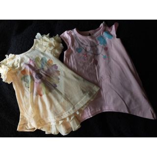 90 Tシャツ 黄色 イエロー ピンク 2枚 セット(Tシャツ/カットソー)