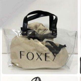 フォクシー(FOXEY)のFOXEY　レアノベルティ　限定　ロゴビニールバッグ　リネン巾着(ハンドバッグ)