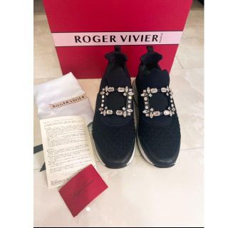 ロジェヴィヴィエ(ROGER VIVIER)のロジェヴィヴィエ☆大人気ビジュースニーカー希少40美品ブラック14万国内正規品(その他)