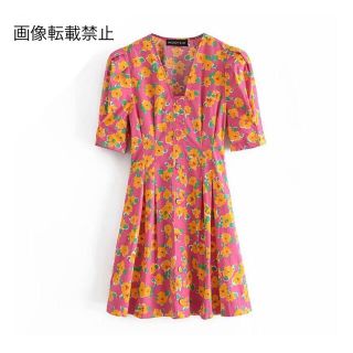 ザラ(ZARA)の🌼春新作💐4049◆vintage ヴィンテージ レトロ 花柄 ワンピース(ミニワンピース)