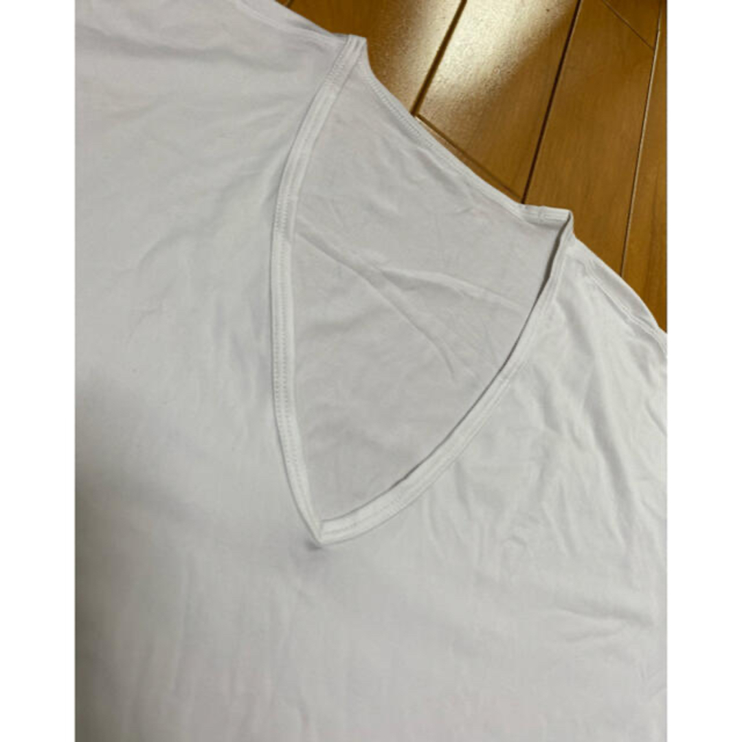 UNIQLO - UNIQLO シルキードライ Vネック(半袖)Tシャツ (L UNIQLO - UNIQLO シルキードライ Vネック(半袖)Tシャツ (L