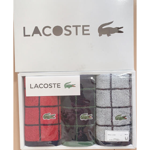 LACOSTE(ラコステ)のひーさん様専用LACOSTE タオルハンカチ3枚セット メンズのファッション小物(ハンカチ/ポケットチーフ)の商品写真