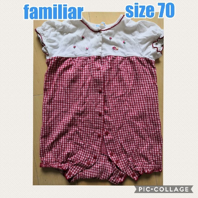 familiar(ファミリア)のfamiliar　ベビーロンパース 70　女の子 キッズ/ベビー/マタニティのベビー服(~85cm)(ロンパース)の商品写真