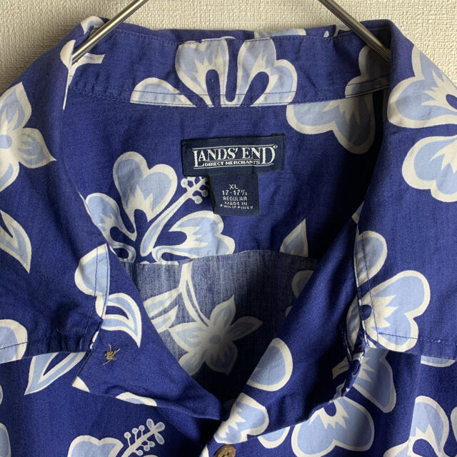 LANDS’END(ランズエンド)のUS ビンテージ 古着 総柄 柄シャツ 半袖 アロハ シャツ XL 夏 メンズのトップス(シャツ)の商品写真