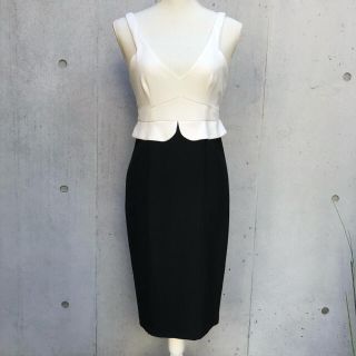 ZARA バイカラー モノトーン タイトワンピース タイトドレス キャバドレス