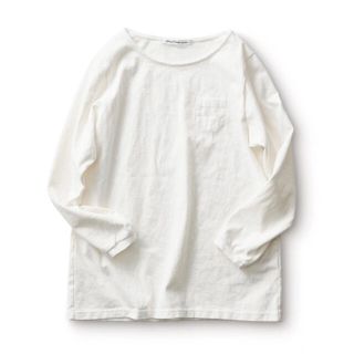 フェリシモ(FELISSIMO)の【新品】サニークラウズ すそから長袖Ｔシャツ　白(カットソー(長袖/七分))