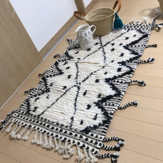 モロッコベニワレン　手織りベニワレン(ベニアワレン) 約112×64cm ドット