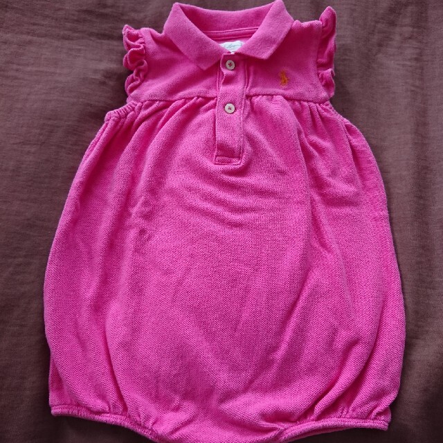 Ralph Lauren(ラルフローレン)のポロラルフローレン RALPH LAUREN ロンパースピンク 女の子 キッズ/ベビー/マタニティのベビー服(~85cm)(ロンパース)の商品写真