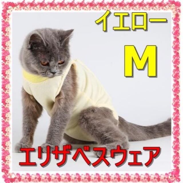 M　イエロー　エリザベスカラー　猫　犬　術後ケア　ペット用品　引っかき　舐め防止 その他のペット用品(猫)の商品写真