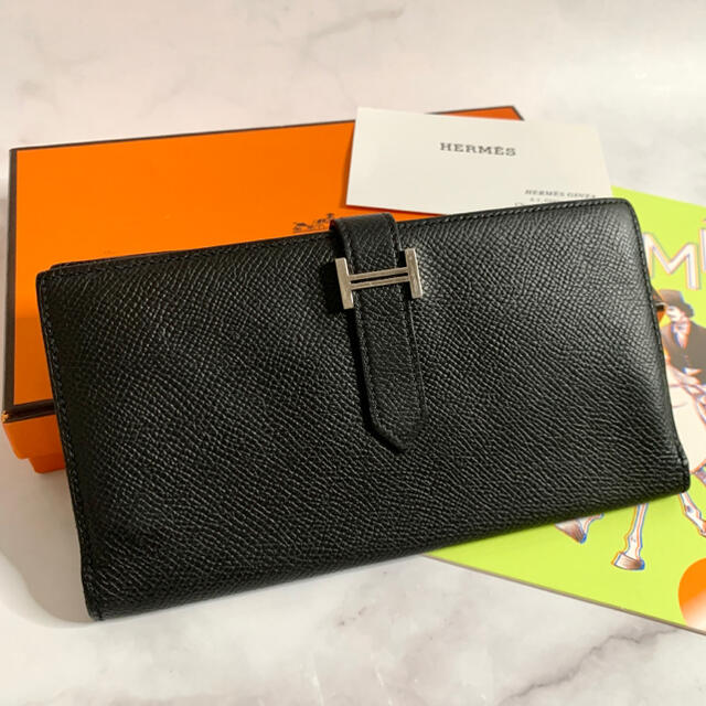 HERMES エルメス ベアンスフレ ヴォー エプソン 長財布 財布 ブラック長財布