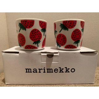 マリメッコ(marimekko)の新品未使用 限定品 ラテマグ コーヒーカップ セット マンシッカ 2個(グラス/カップ)