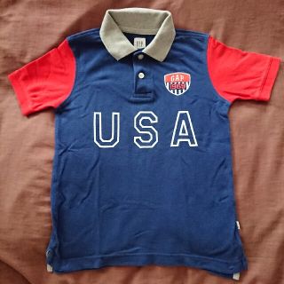 ギャップ(GAP)のGAP ギャップUSA ロゴ 半袖 ポロシャツ キッズ 120 ネイビー(Tシャツ/カットソー)