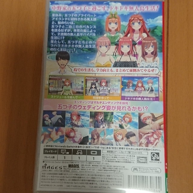 Nintendo Switch(ニンテンドースイッチ)のSwitch 五等分の花嫁∬ 夏の思い出も五等分 エンタメ/ホビーのゲームソフト/ゲーム機本体(家庭用ゲームソフト)の商品写真