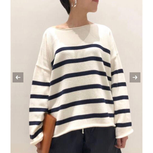 L'Appartement DEUXIEME CLASSE(アパルトモンドゥーズィエムクラス)のL'Appartement Boat N/C Border Knit レディースのトップス(ニット/セーター)の商品写真