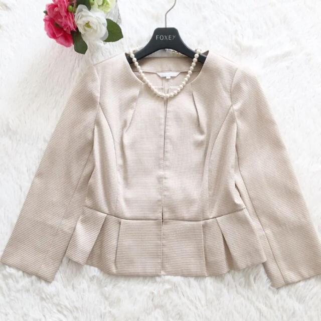 ANAYI 極美品‼️小さいサイズノーカラージャケットスカートスーツBEの通販 by color|アナイならラクマ - 特価セール