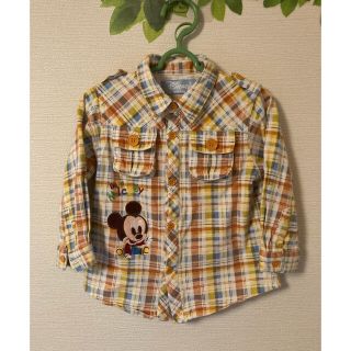 ディズニー(Disney)のディズニー　チェックシャツ　95(Tシャツ/カットソー)