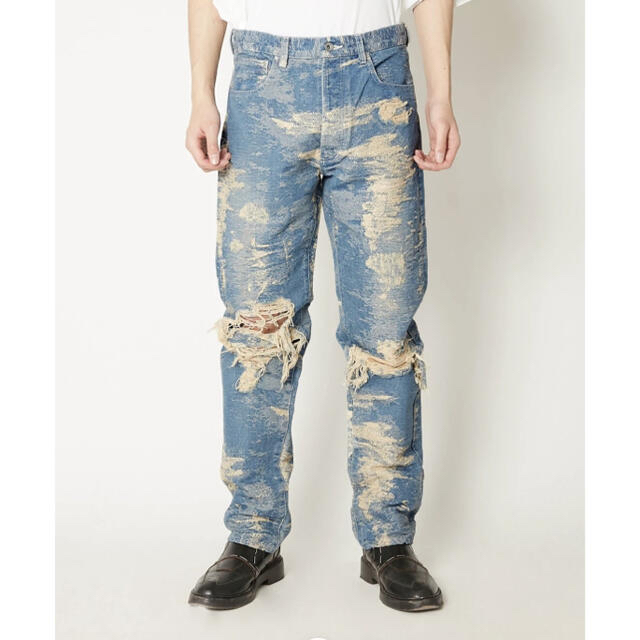 Engineered Garments(エンジニアードガーメンツ)の【最終価格】TAAKK DENIM STRAIGHT DESTROY 着用3回 メンズのパンツ(デニム/ジーンズ)の商品写真