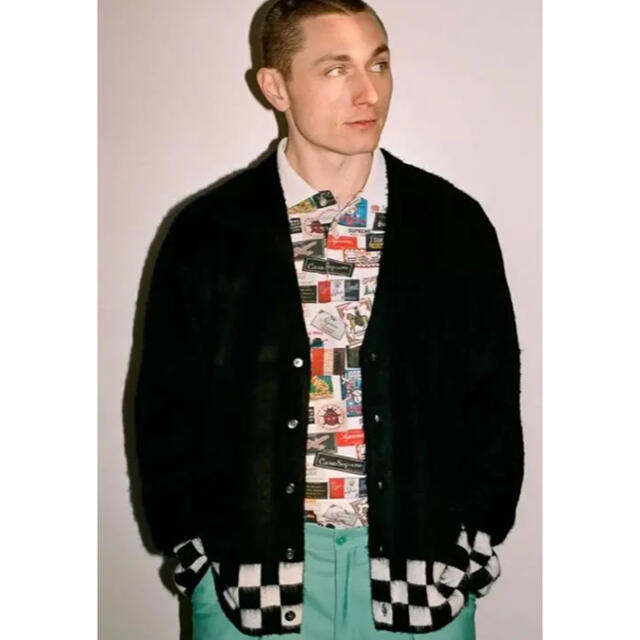 supreme brushed checkerboard cardigan S - カーディガン