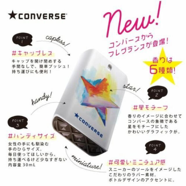 CONVERSE(コンバース)の新品✨コンバース　フレグランス　手軽に香水を楽しめます💓華やかな香りミスト‼️ コスメ/美容の香水(香水(女性用))の商品写真