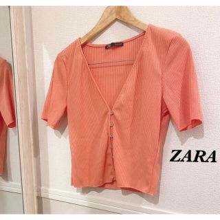 ザラ(ZARA)の【ZARA】リブ ショート丈カーディガン(シャツ/ブラウス(半袖/袖なし))