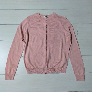 ユニクロ(UNIQLO)の【美品】UNIQLO　綿100%　長袖カーディガン　ピンク　Ｓ(カーディガン)