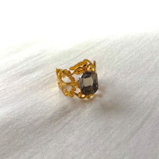 ロキエ(Lochie)の୨୧ Vintage rétro black crystal lace ring(リング)