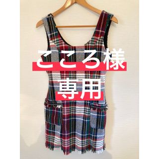 ザラ(ZARA)のこころ様専用 |  ZARA trf ジャンパースカート チェック柄(ひざ丈ワンピース)