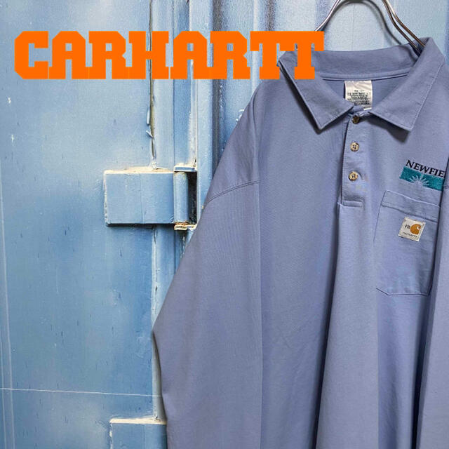 carhartt(カーハート)のメキシコ製 アメリカ企画 カーハート FR ポロシャツ サックスブルー 古着 メンズのトップス(ポロシャツ)の商品写真