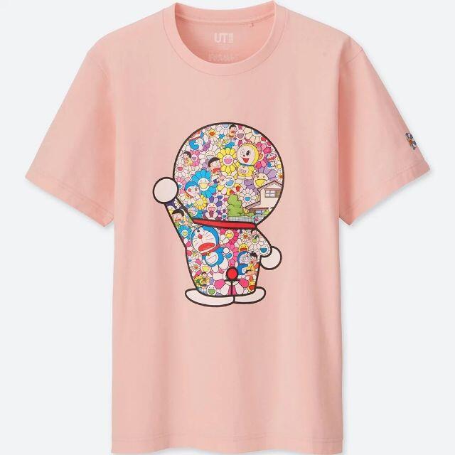 UNIQLO(ユニクロ)の【美品/Lサイズ】ユニクロ 村上隆 × ドラえもん Tシャツ ピンク メンズのトップス(Tシャツ/カットソー(半袖/袖なし))の商品写真