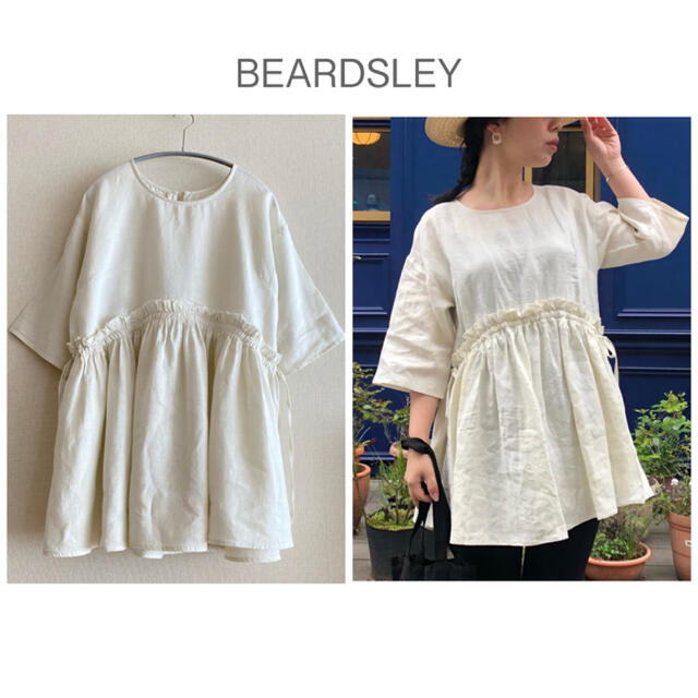 BEARDSLEY(ビアズリー)のBEARDSLEY  ★  ウエストギャザー　リネン　チュニック　ブラウス レディースのトップス(チュニック)の商品写真