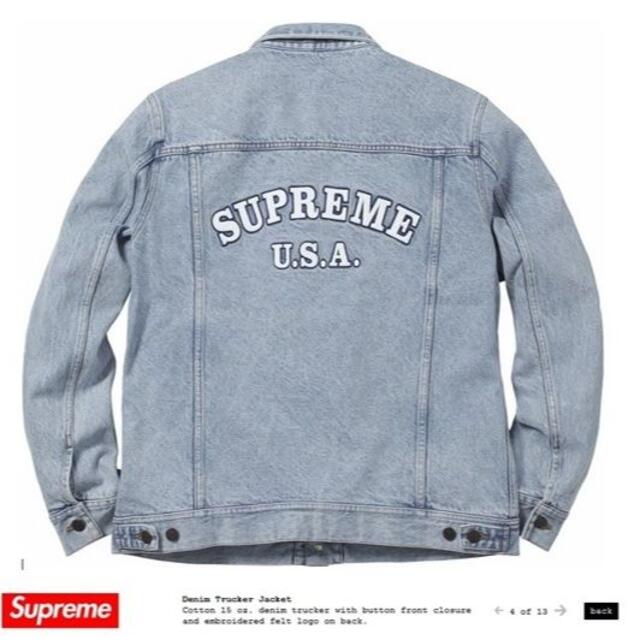 美品 Supreme 16SS Denim Trucker Jacket 青 S