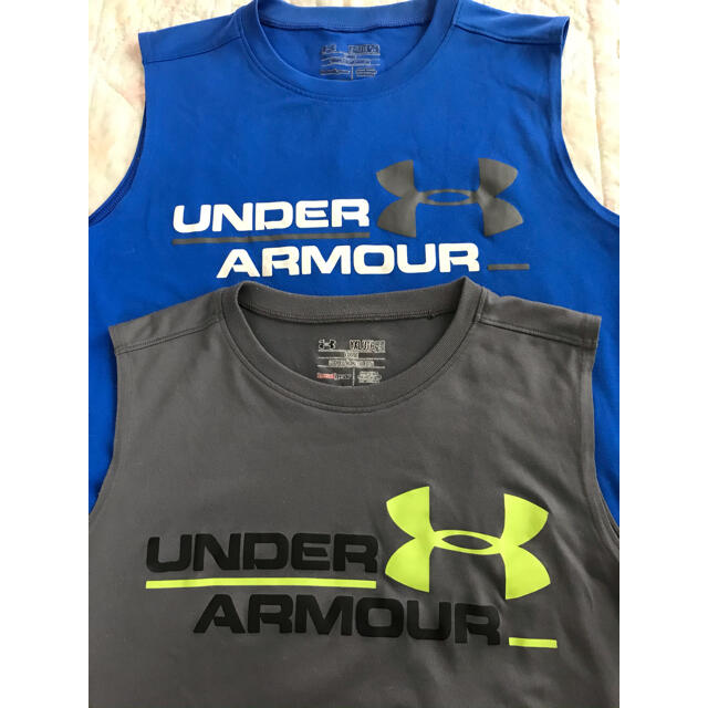UNDER ARMOUR(アンダーアーマー)のアンダーアーマー(青・灰)の2着 160 キッズ/ベビー/マタニティのキッズ服男の子用(90cm~)(Tシャツ/カットソー)の商品写真